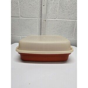 Tupperware Large Season Serve Meat Marinator Container Paprika Vintage MCM